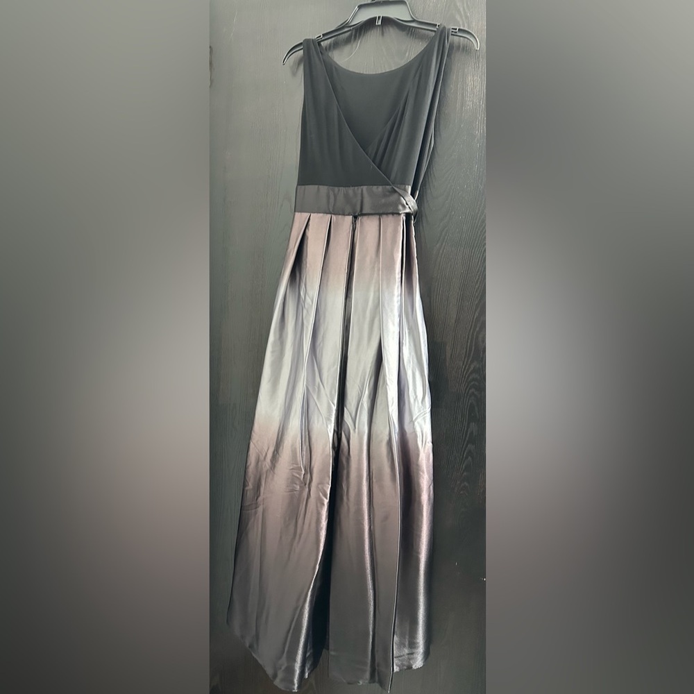 SLNY Elegant Black and Silver Gown